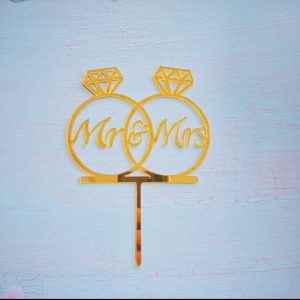 Mr & Mrs Ring Cake Topper