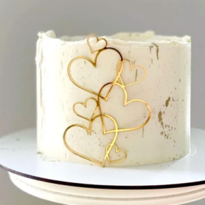 7 Heart Golden Cake Topper