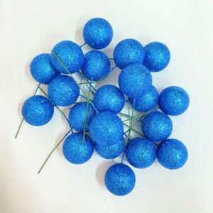 Blue Glitter Decoration Ball 4pcs
