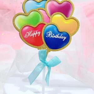 Heart Paper Cake Topper Rainbow