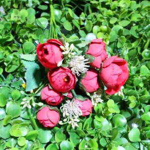 Artificial Medium Stick Red 9pcs Flower