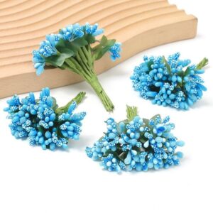 Artificial Flower Berry Branch "Sky Blue" 1 stick
