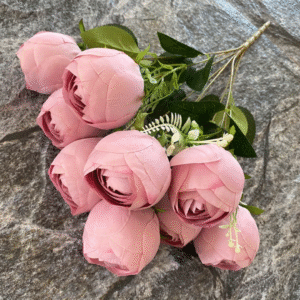 Camellia Bud Pastel Pink 7 Head