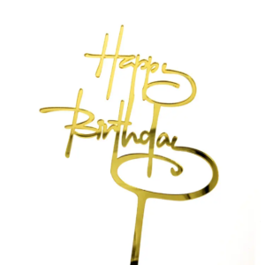 BirthdaY Cake Topper Golden  HBD-013
