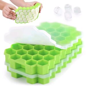 Flexible Silicone Honeycomb Ice Cube Tray with Lid