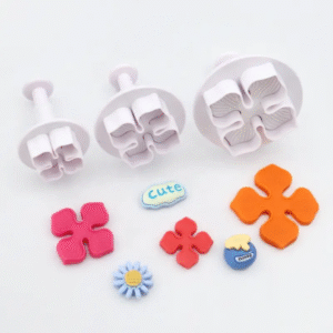 Fondant Pincushion Flower Cutter 3pcs Set
