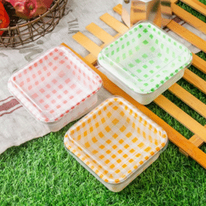 Red 500ml Retro Dessert Box with Lid 5pcs Set