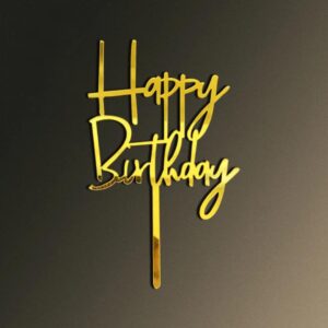 Golden Birthday Cake Topper Simple "A"