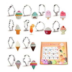 Ice Cream Shape Cookie / Fondant Cutter Set (12 Pcs)