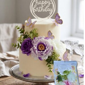 Violet or Sky Blue Butterfly Cake Decorating Kit