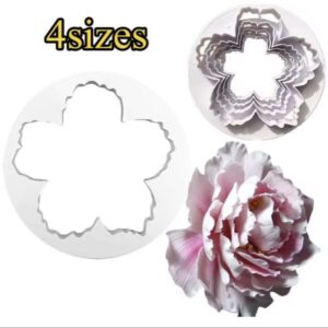 Peony Flower Petal Shape Cutter 4 Pcs