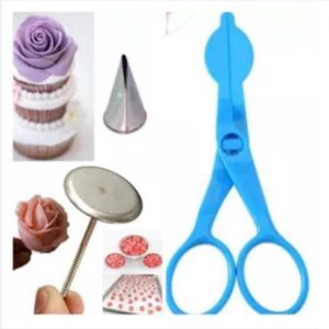 Rose Decorating Tool Set (Nozzle,Stand,Scissor)