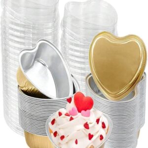 Heart-Shaped Aluminum Foil Baking Cup with Plastic Lid